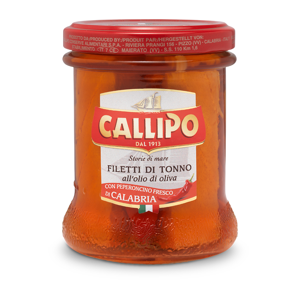 Filetti di Tonno g.170 all'Olio Di Oliva con Peperoncino Fresco di Calabria