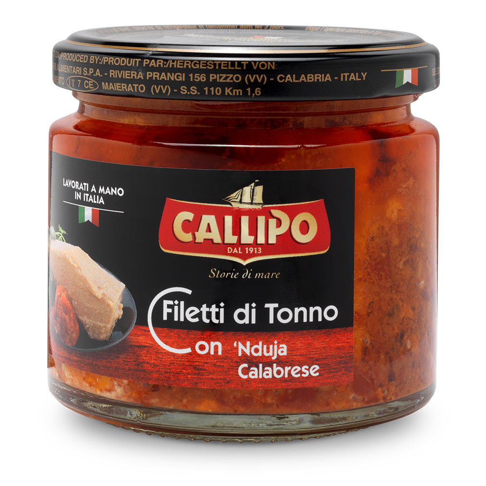 Filetti Di Tonno Con 'Nduja Calabrese g.200 All'Olio Di Oliva